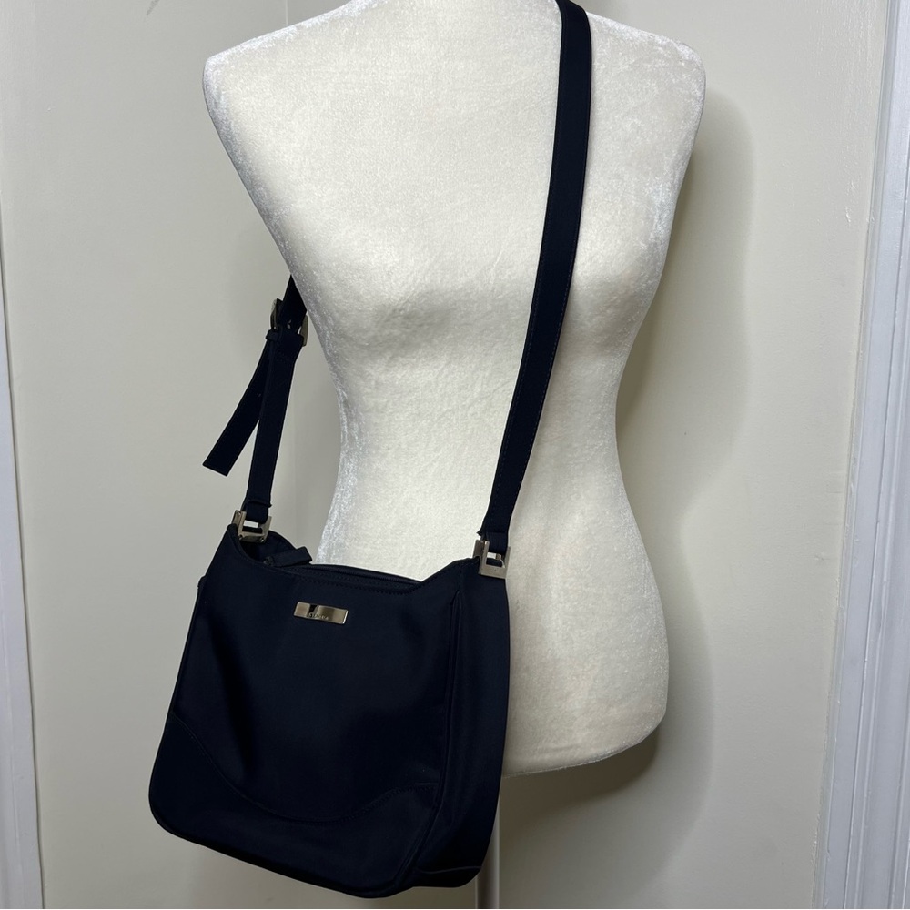 Vintage Strada Navy Blue Purse Handbag Crossbody Several Compartments